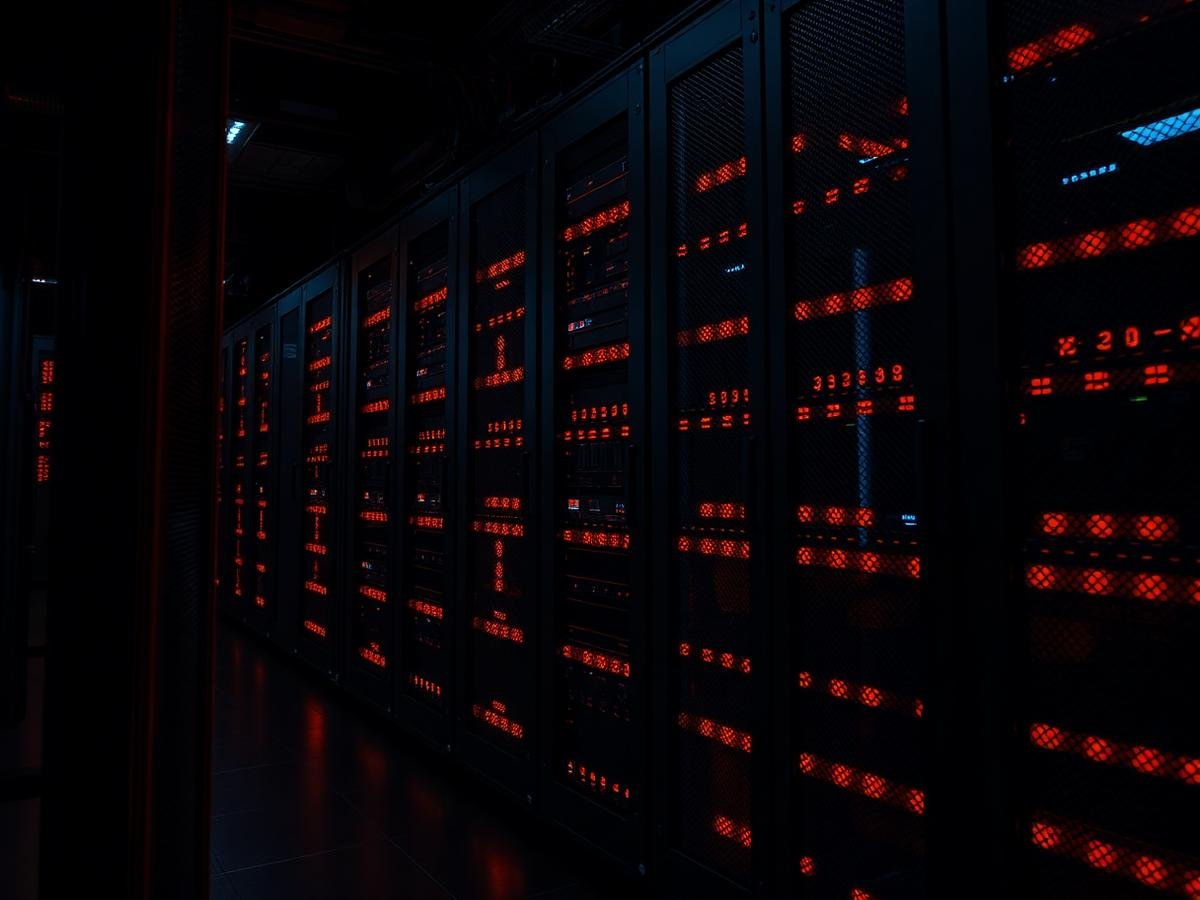 Rack de servidores em datacenter